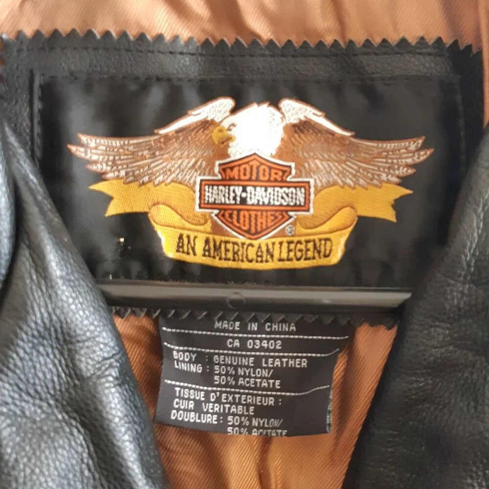 Harley-Davidson "An American Legend"-Authentic Vest Genuine Leather Women Medium - Picture 17 of 17